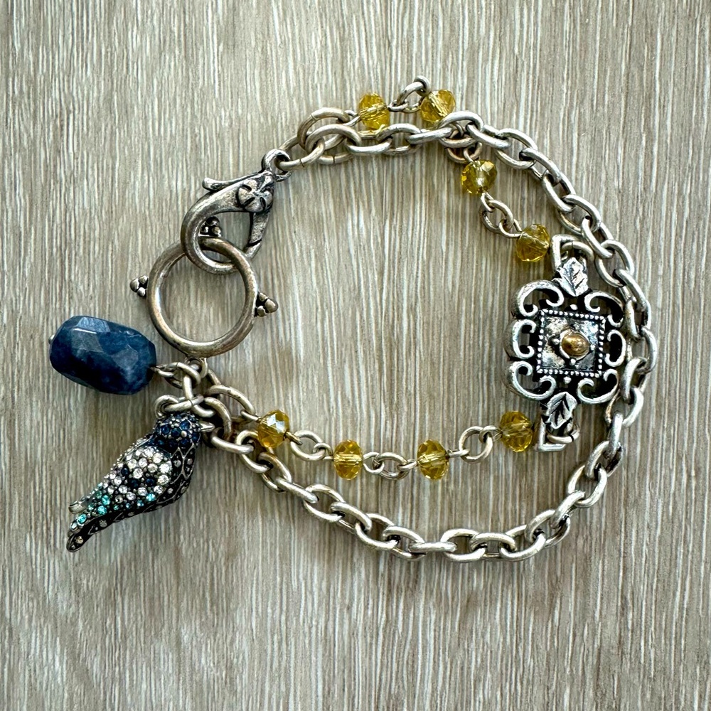 Lucky Brand boho beaded bird bracelet